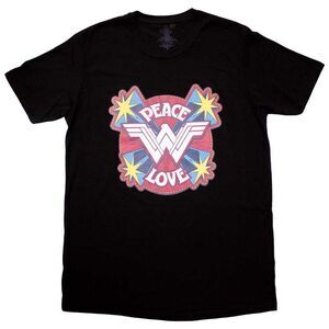 Wonder Woman Unisex Adult Peace And Love T-Shirt / Black